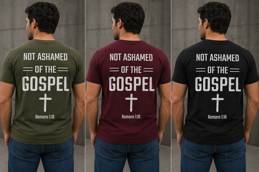 Not Ashamed with Dirt Work Disciples logo on front