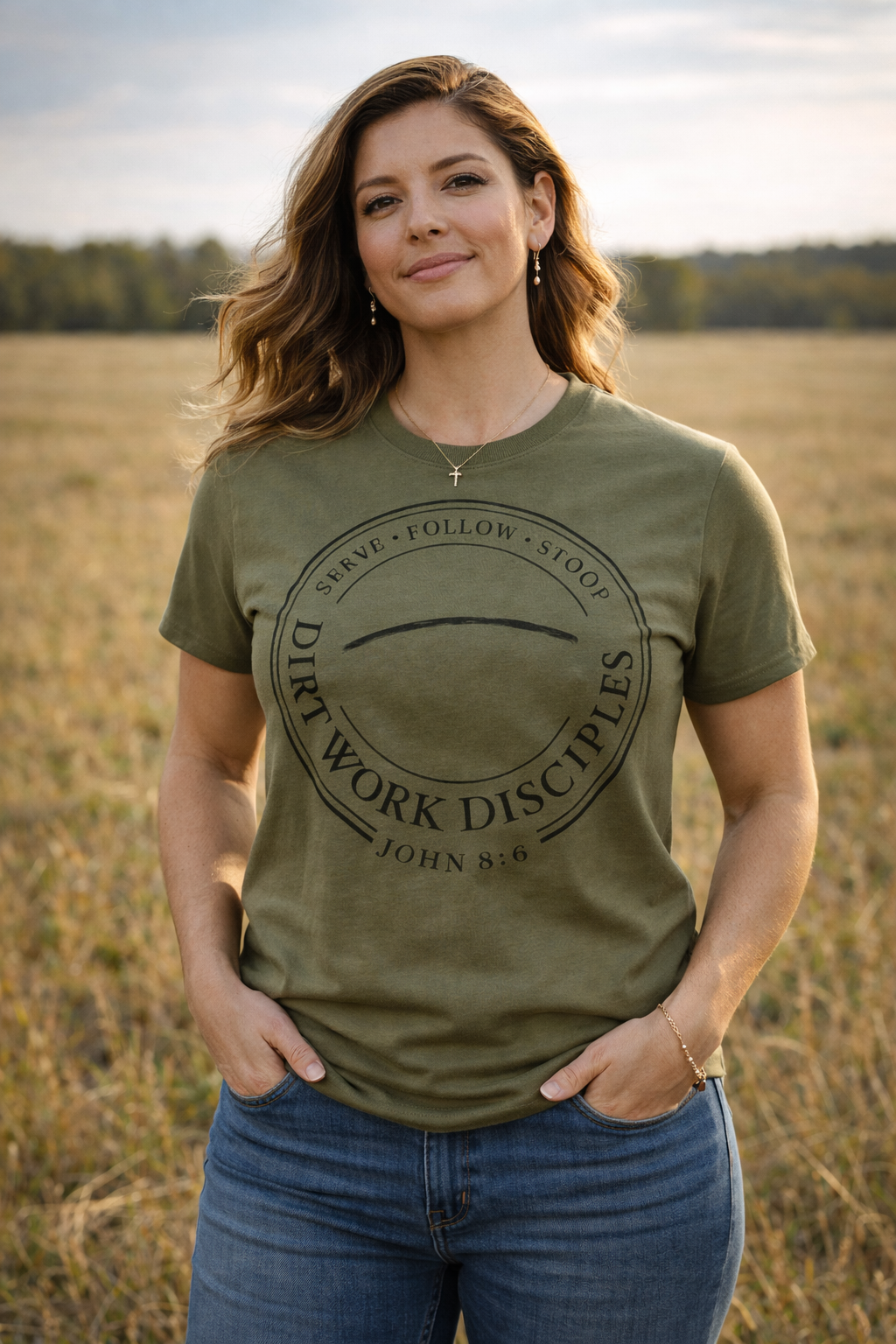 Dirt Work Disciples Logo with John 8:6
