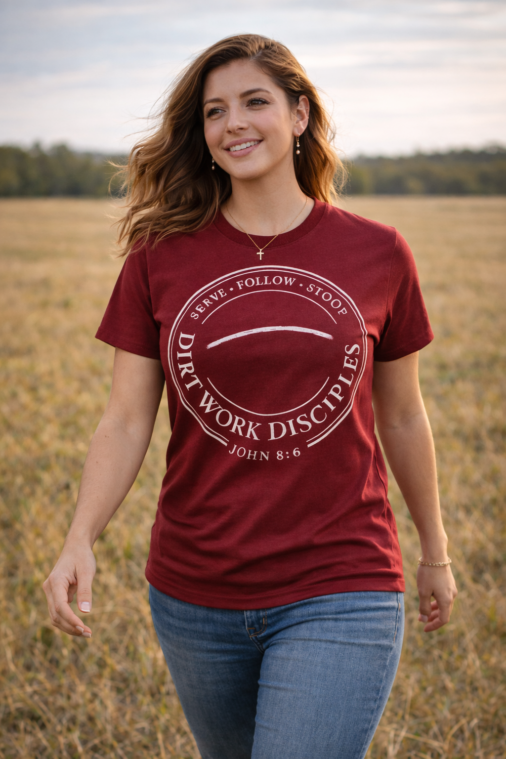 Dirt Work Disciples Logo with John 8:6