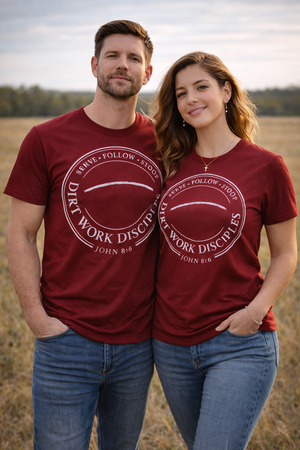 Dirt Work Disciples Logo with John 8:6